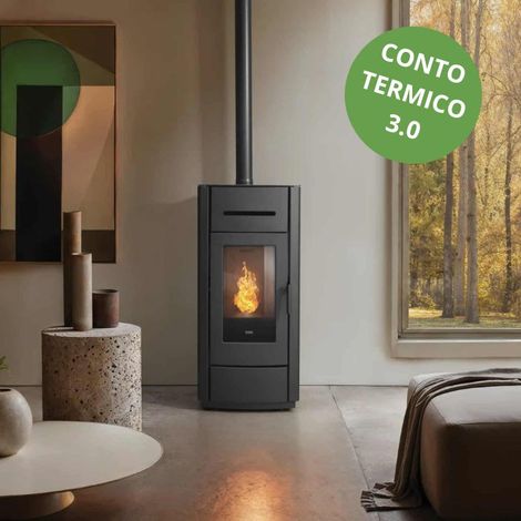 Stufa a pellet ad aria ventilata con wifi Klover Kros 80s da 8.2 kW (1/4)