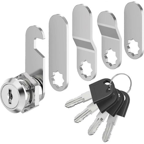 Serrure pour armoire avec 4 clés, pour boîtes aux lettres, pour installation domestique et usage quotidien.-AquaForge (1/4)