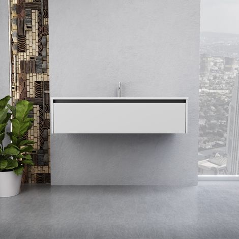 Inda - Mobile bagno L.120 con lavabo lucido / Bianco lucido 1