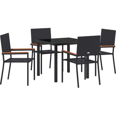 Maison Exclusive - Conjunto de Comedor de Jardín 5 uds. Negro rat (1/5)