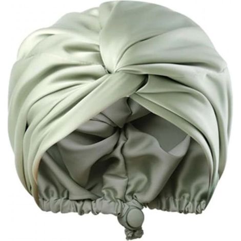 1 gorro de dormir, funda de almohada, bufanda para mujer, satén de seda elástica, cremallera invisible, cabello rizado (1/5)
