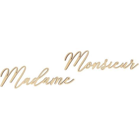 2 mots en bois 32 et 34 cm - Madame & Monsieur (1/3)