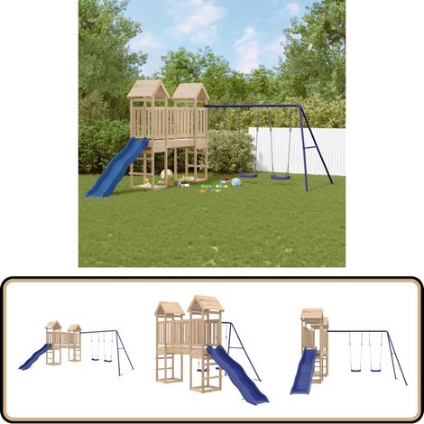 Spielturm Massivholz Kiefer - Holzspielplatz - Spielturm - Kiefernholz - Spielgeräte - Gartenmöbel