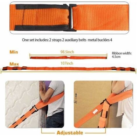 Sangle, Elingue Sangles De Levage Et De Déplacement Conçues Pour Les Objets, Les Objets Lourds Sans Mal De Dos, Les Sangles Et Les Harnais (Système De Levage Et De Déplacement D'épaule À 2 Personnes) (1/4)