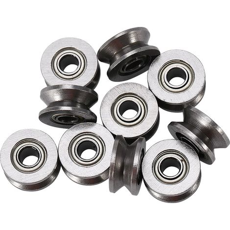 Lot de 10 poulies de guidage à roulement à billes à rainure en U U624ZZ pour système de mouvement linéaire sur rail, 4 × 13 × 7 mm (1/5)