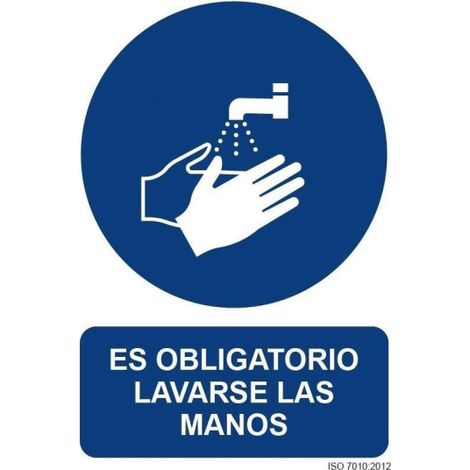 NORMALUZ Señal “Obligatorio lavarse las manos” 29,5x20cm fabricada en PVC RD20628