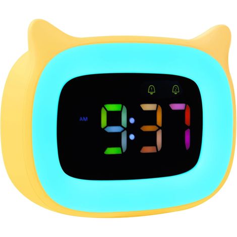 Réveil Enfant Lumineux à RGB 8 Couleurs &18 Sonneries(Jaune) (1/5)