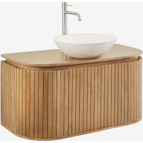 Conjunto de mueble de baño suspendido 90x40 cm en madera de mango Analis SKLUM       