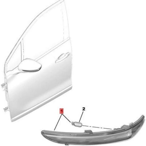 Rétroviseur droit clignotant boîtier fumée lentille 9814464880 9814464680 9814464780 98144649 Citroën C3 C4 remplacement (1/2)