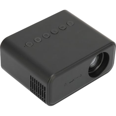 Mini projecteur portable pour home cinéma et projection sur téléphone portable (100-240 V, noir, prise britannique).
