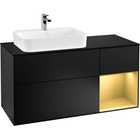 V&B Waschtischunterschrank Finion 120cm, Pl bla m, Reg re gol m, bla m Lac (1/2)