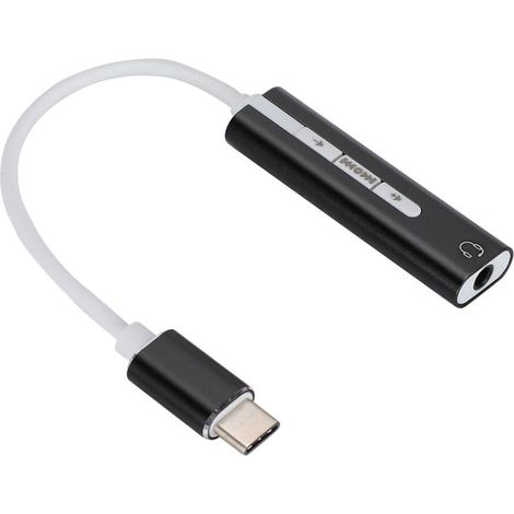 Câble adaptateur audio jack casque mâle 3,5 mm vers femelle Type-C, câble convertisseur audio USB-C vers AUX adapté aux lecteurs MP3, lecteurs CD et ordinateurs portables. (1/2)