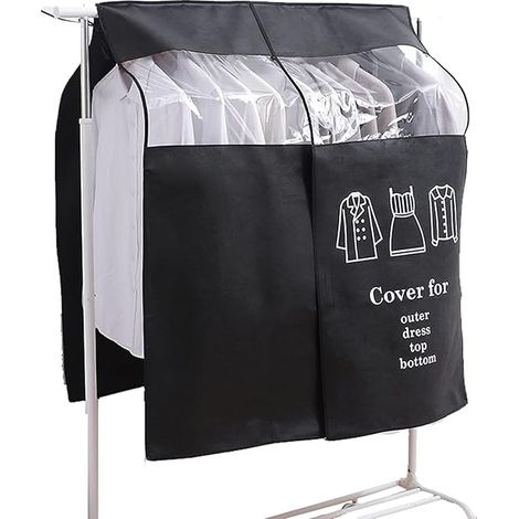 Stück 90×110 cm Kleiderstaubschutzhülle, schwarze Staubschutzhülle, universell passend für Kleider