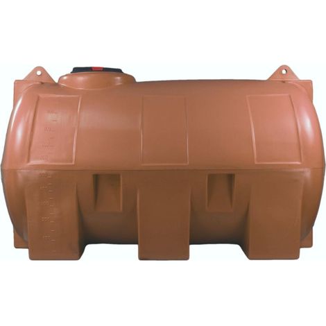 Cuve récupération eau de pluie 1000L - Réservoir aérien horizontal Terracotta - Polyéthylène - ELBI CHO
