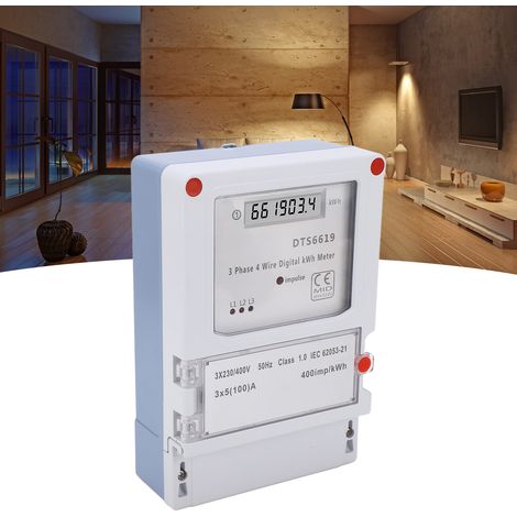 Compteur électrique domestique triphasé mural à affichage LCD (kWh) 3 x 230/400 V 3 x 5 A (1/5)