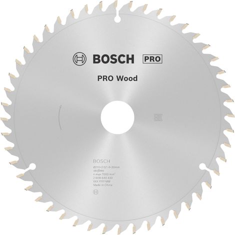 Bosch PRO Wood Kreissägeblatt, 210 x 2 x 30 mm, T48