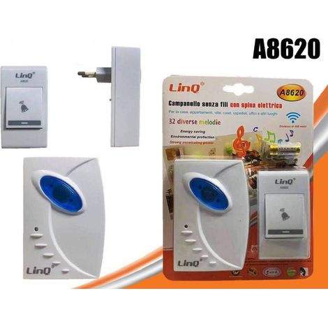 Linq - Campanello Wireless Spina Elettrica Senza Fili 32 Melodie A8620 Distanza 100 Mt - (1/3)