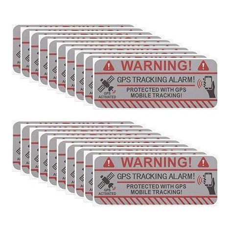 GPS Tracking Alarm Sticker 7.5x3cm Vinyl Warning Sticker Indoor and Outdoor Theft Protection Adhesive Sticker Rectangle (1/5)