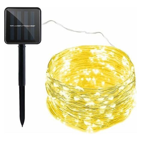 Outdoor Solar Garland, 22m 200 LED Waterproof Outdoor Solar Light Garland 8 Modes, Solar Outdoor Guinguette Garland for Garden Terrace Home Party Christmas (Warm White Light (1/5)