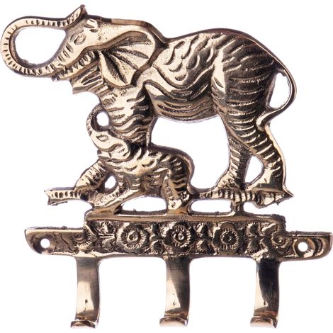 Accroche murale décorative en laiton en forme d'éléphant