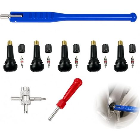 Demonti Valve Pneu Outil , Demonte Obus Valve Valves Tubeless, Clé Valve Pneu, Outil Réparation Pneus pour Voiture Moto Vélo Camion (1/5)