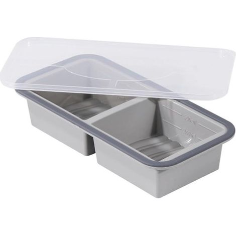 Stampo in silicone per cubetti di zuppa, trasparente, antiscivolo, riutilizzabile e adatto anche per preparare cocktail e whisky. (1/5)