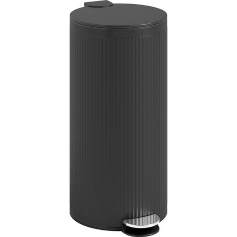HOMCOM Kitchen Bin, 30 Litre Pedal Rubbish Bin with Removable Bucket, Black
