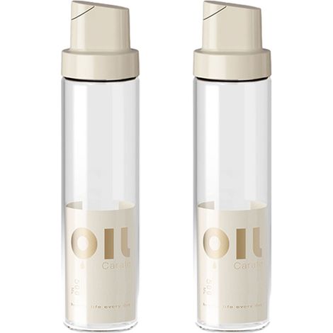 Distributeur d'huile d'olive - Ensemble distributeur d'huile et de vinaigre en verre - Bouteille distributeur d'huile pour la cuisine (1/5)
