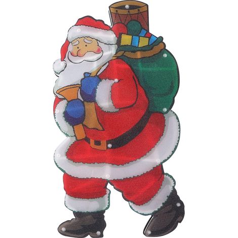 Dekorative LED-Weihnachtsmann-Fensterleuchte mit Saugnapf, batteriebetrieben (3 AAA-Batterien nicht enthalten), ABS/PVC, 45 x 24 cm (1/5)