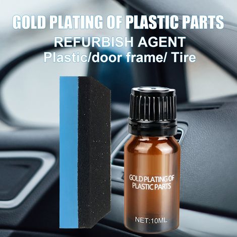 Nettoyant rénovateur plastique auto, pâte de restauration garnitures intérieures, produit entretien pièces voiture, redonne éclat noir, 500ml (1/3)