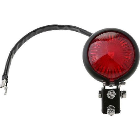 Schwarzes LED-Rücklicht für Motorräder, passend für Custom Streetfighter mit roter Linse (Highway)
