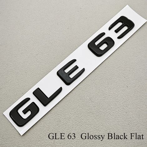 (GLE63 Noir) - Insigne GLE 3D ABS pour coffre de voiture W166 W167, autocollant arrière noir brillant chromé (1/5)