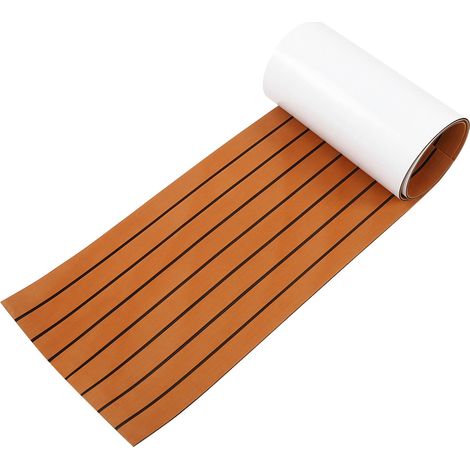 Tapis de sol marin en mousse EVA adhésive, antidérapant, tapis de pont de yacht marron, 240x45x0,6 cm. (1/5)