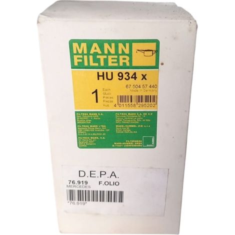 Filtro olio motore marca mann filter codice filtro hu 934 x