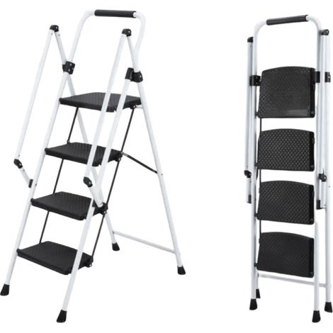 Échelle multi-usages, design pliable, poignée de sécurité, échelle à quatre marches (1/2)
