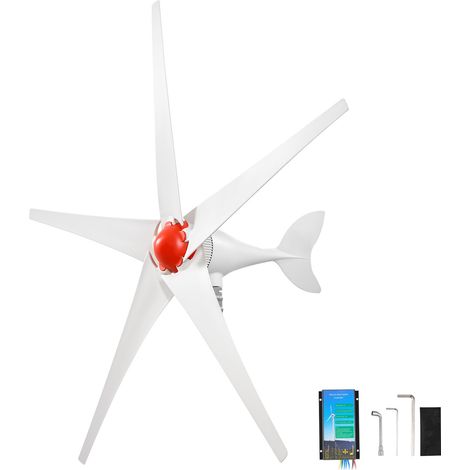 VEVOR Generador Eólico 12 V 800 W Turbina Eólica de 5 Palas con Controlador, Híbrido Eólico-Solar, Aerogenerador con Arranque de 2,5 m/s, Cuerpo de Aluminio para Casa, Granja, Barco y Autocaravana (1/5)