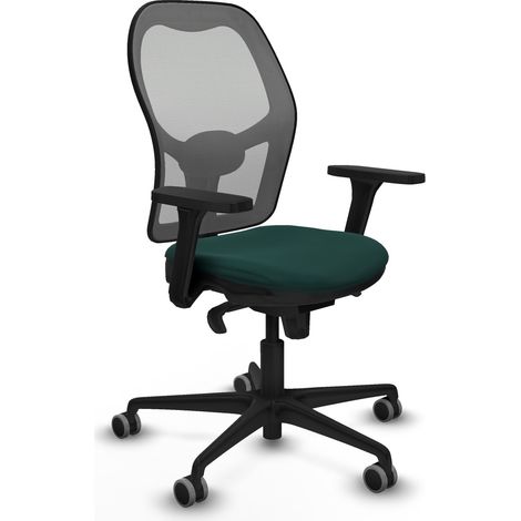 Jorquera sincro malla gris similpiel verde botella brazos 3D base nailon  ruedas 65mm engomada (1/5)