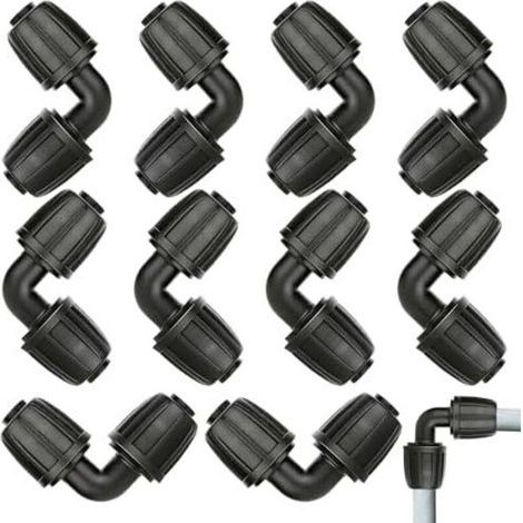 10 pezzi di raccordi a L per sistema di microgoccia - Giunto da 1/2", connettori a gomito per tubo da giardino, universali, robusti e durevoli, per accessori di irrigazione agricola e domestica (1/4)
