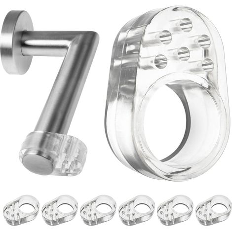 Butées de poignées de porte, 6 Pièces, Prévient l’endommagement des murs, Transparent, Anneaux de Ø 18 mm, Fabriquées en silicone flexible, Protection Pads pour murs contre les poignées de fenêtres (1/5)