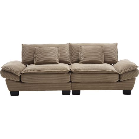 Canapé 2 places moderne et simple avec couette, confortable et spacieux pour salon, chambre ou bureau – Khaki