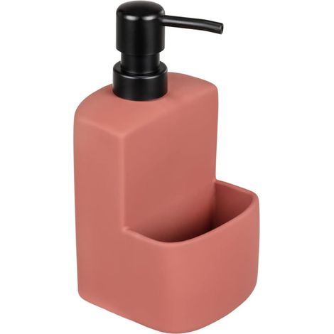 1 Distributeur de savon, Céramique soft-touch, Pompe plastique, Compartiment éponge, Cuisine et salle de bain (1/5)