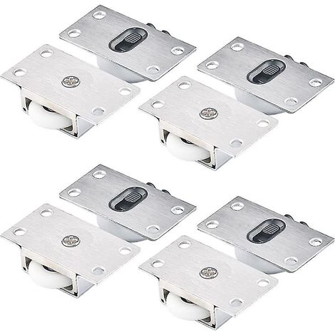 4 paires de roulettes pour armoire, roulettes pour porte coulissante, roulettes pour placard coulissant, roulettes pour porte de meuble (1/5)