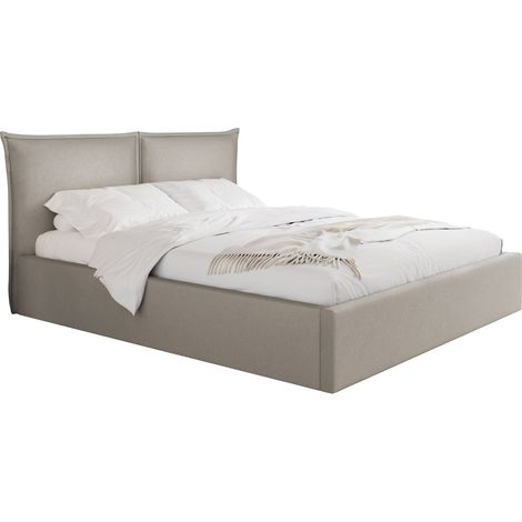 Lit Malden 100, Paros 02, Double, 160x200, Tissu, Disponible, 187x215x98cm (1/5)