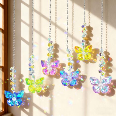 Attrape-Soleils en Cristal,Pendentif Prisme Attrape-Soleil en Cristal Coloré,Suncatcher Pendentif,Ornement Capteur,Fabricant Arc-en-Ciel Suspendu pour Fenêtre Jardin