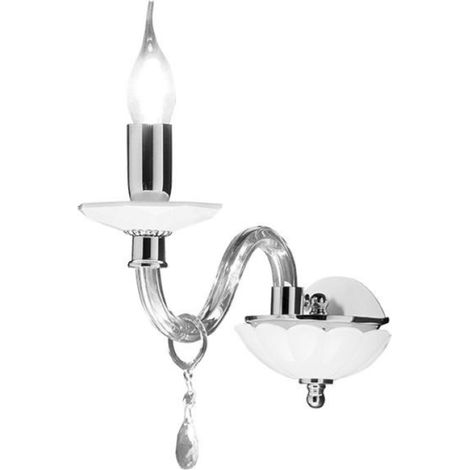 Lampada applique in cristallo 12 cm LIVIA Bianco a 1 luce (1/2)