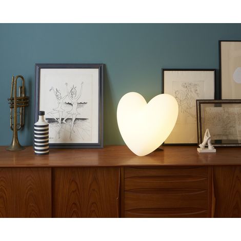 Love  Light white lampada da tavolo originale Slide in polietilene colorata cuore di design luce per ambienti interni ed esterni (1/5)
