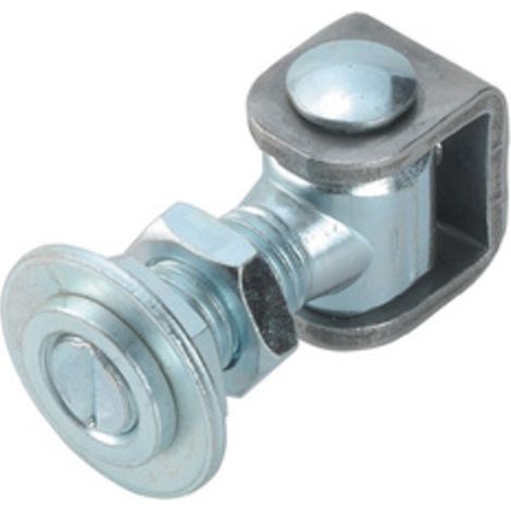 Charnie're re'glable pour portail Art.375 20 mm en acier galvanise' avec e'trier en U pour piliers en fer