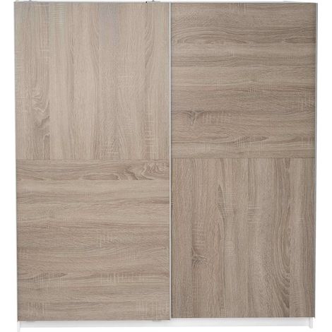 Armoire placard / meuble de rangement coloris chêne cortez - Hauteur 200 x Longueur 180 x Profondeur 60 cm (1/4)