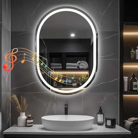 Bathroom Mirror with LED Lights, 500x700mm Bluetooth (1/5)