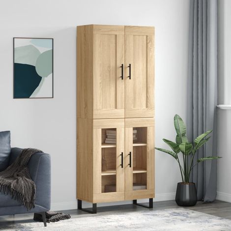 Highboard Sonoma-Eiche 69,5x34x180 cm Holzwerkstoff (1/5)